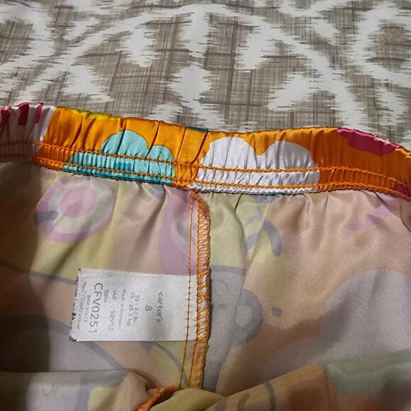 Carter’s Girls Silky Pajama Pants Size 8 Orange Monkeys What Up Hello - Picture 3 of 7